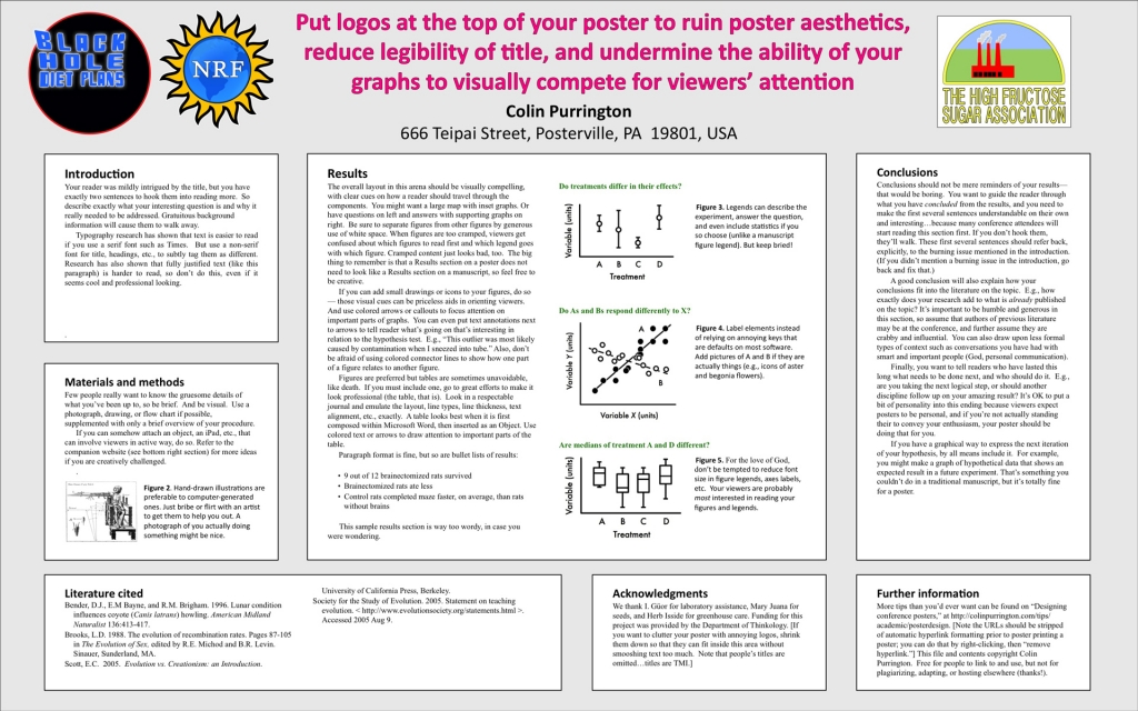 Poster example with logos at top (click to enlarge).