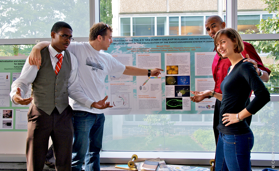 Presenting a poster at a conference