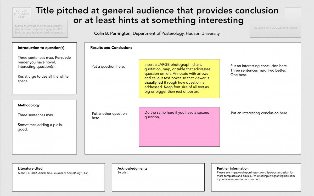 Designing conference posters » Colin Purrington Within Poster Board Presentation Template