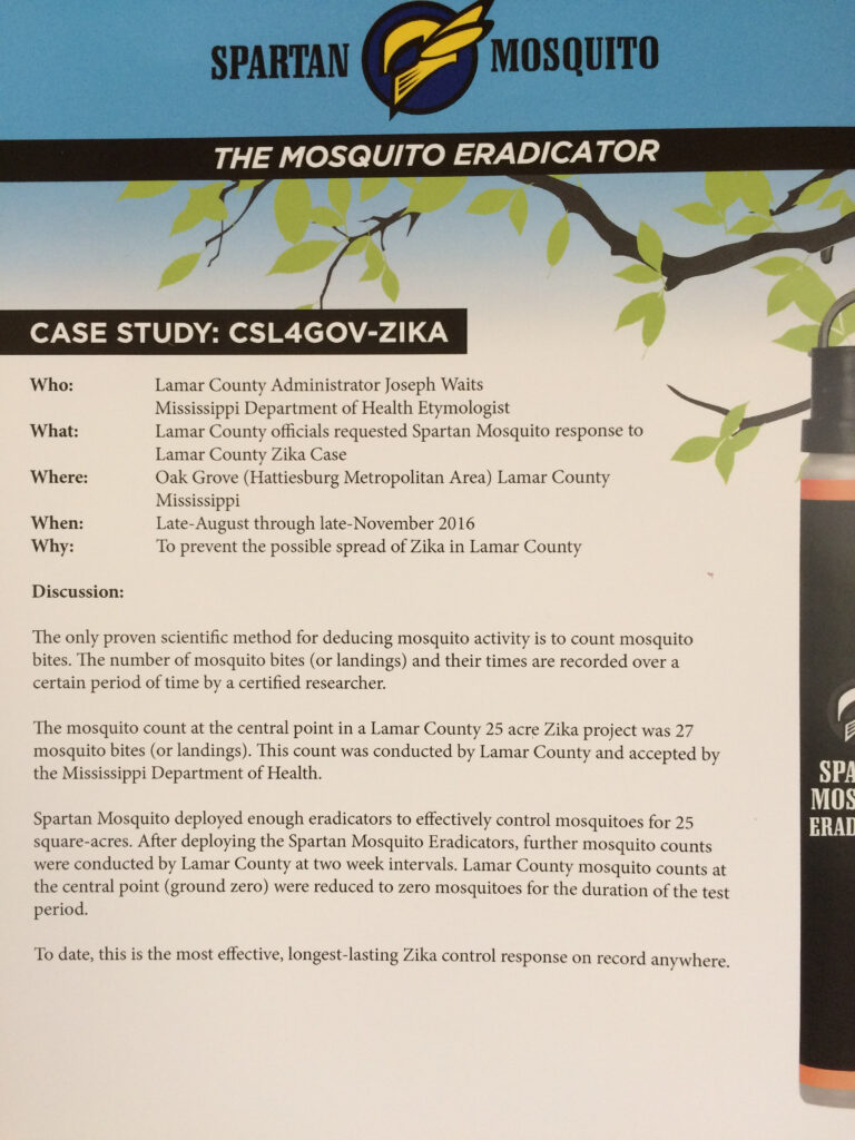 Spartan Mosquito Eradicator Case Study by Joseph Waits and MS State Etymologist