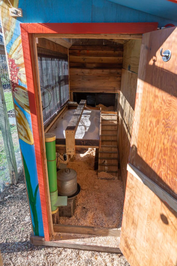 Layout of walk-in chicken coop